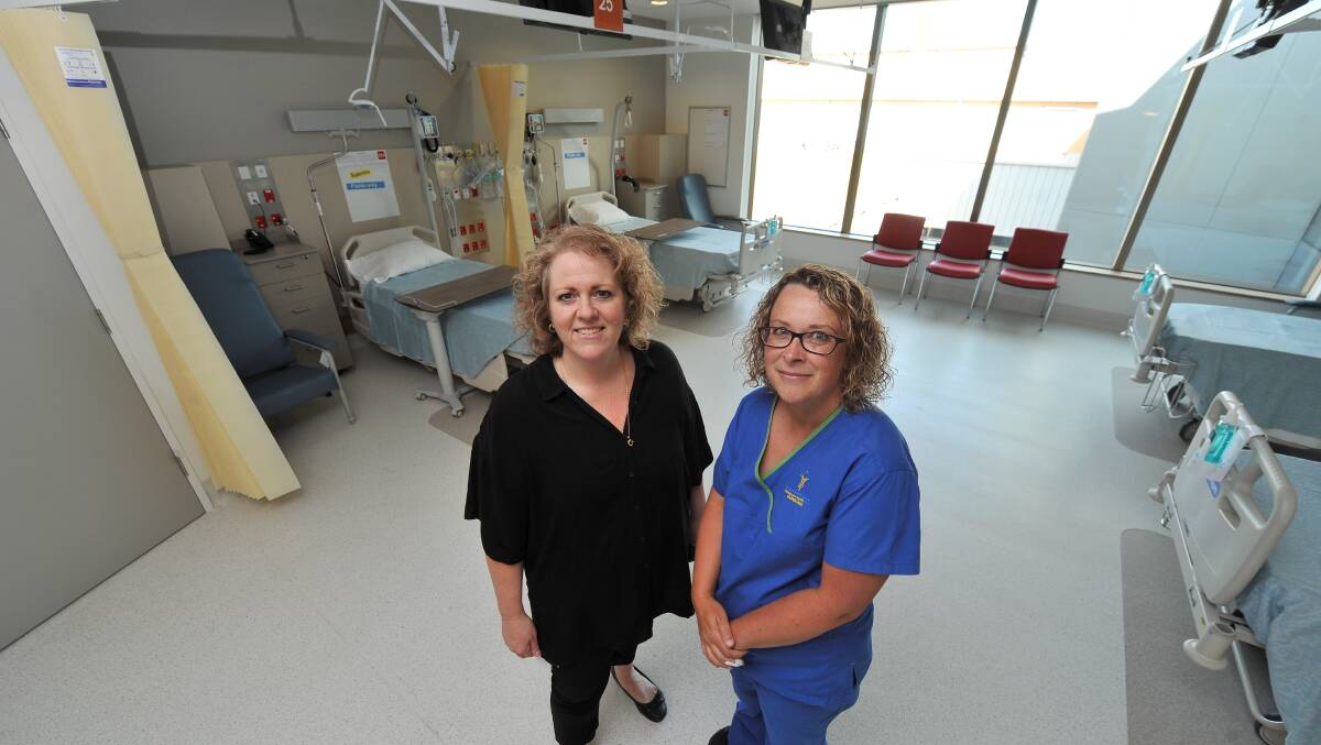 READY TO GO: Gardiner-Pittard ward nurse unit manager Nicole Snibson, left, with clinical nurse specialist Rachel Dell. Picture: Lachlan Bence