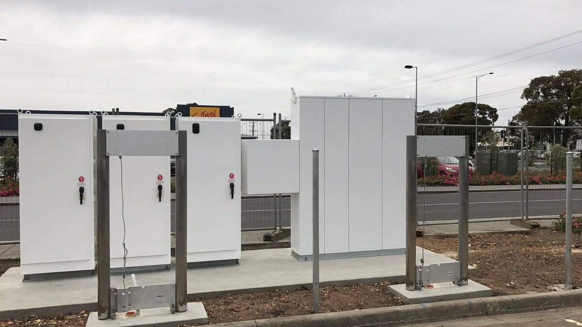 SUPERCHARGING: A Tesla charging bay has been set up in Gillies Street North, allowing electric cars to be charged enroute from Melbourne to Adelaide.