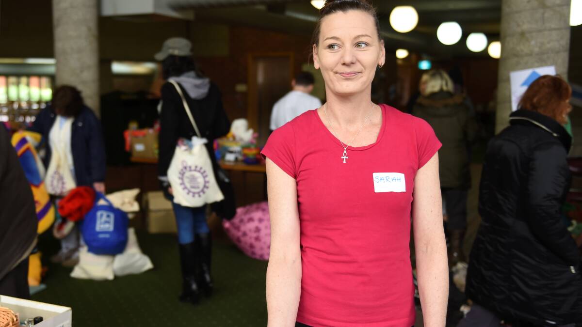 HELPING OUT: Pop Up Shop organiser Sarah Britten at the Pop Up Shop for the Homeless at Federation University's SMB campus. Picture: Lachlan Bence