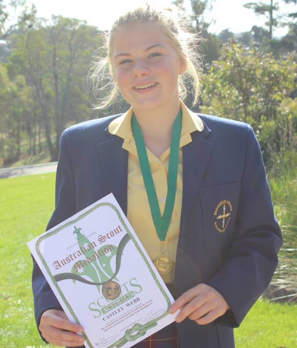TOP HONOUR: Castley Webb was recently presented with her Australian Scout Medallion, which is the highest scouting award. Picture: Sarah Boswell