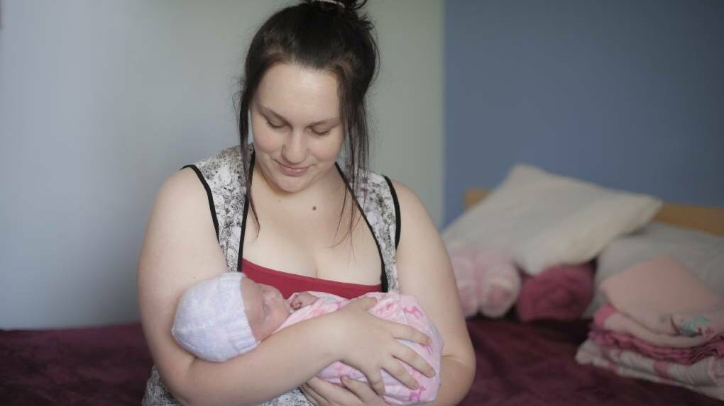 Roshelle Taylor with her baby Yvonne. Ms Taylor wants to raise awareness about CMV testing to avoid other women going through the same ordeal. Photo: Supplied.