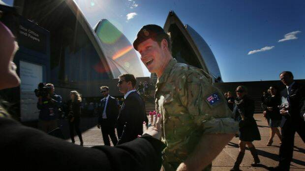 Prince Harry visits the Opera House on his last visit to Sydney in May 2015. Photo: louise kennerley
