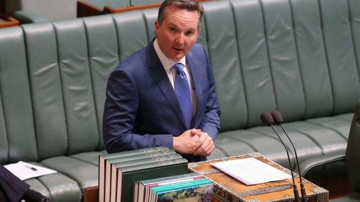 Shadow Treasurer Chris Bowen speaks in the Omnibus Bill at Parliament House in Canberra. Photo: Andrew Meares
