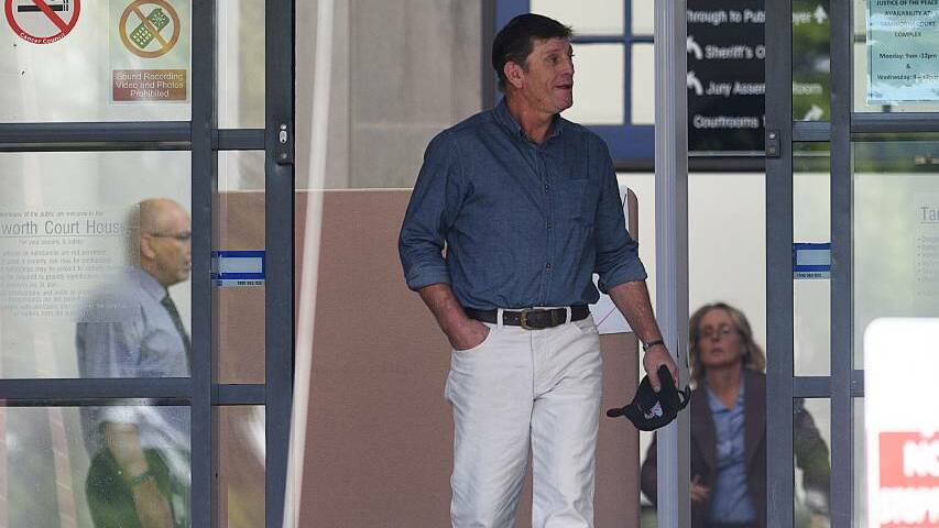 Raymond Harland Hubbard leaves Tamworth court on Wednesday after appearing on charges stemming from a backyard explosion. Photo: Gareth Gardner