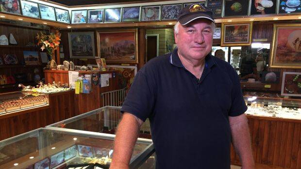 Coober Pedy miner John Dunstan found an $85,000 opal in his pantry. Photo: Kirsten Robb