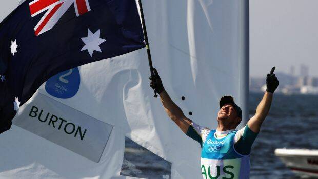 Golden moment: Australia's Tom Burton celebrates.  Photo: Getty Images

