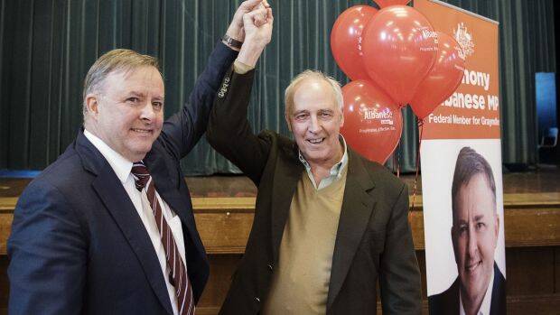 Anthony Albanese with former Labor PM Paul Keating on the campaign trail.