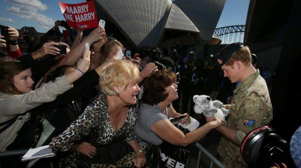 Well-wishers greet Prince Harry at the Opera House in May 2015. Photo: Louise Kennerley
