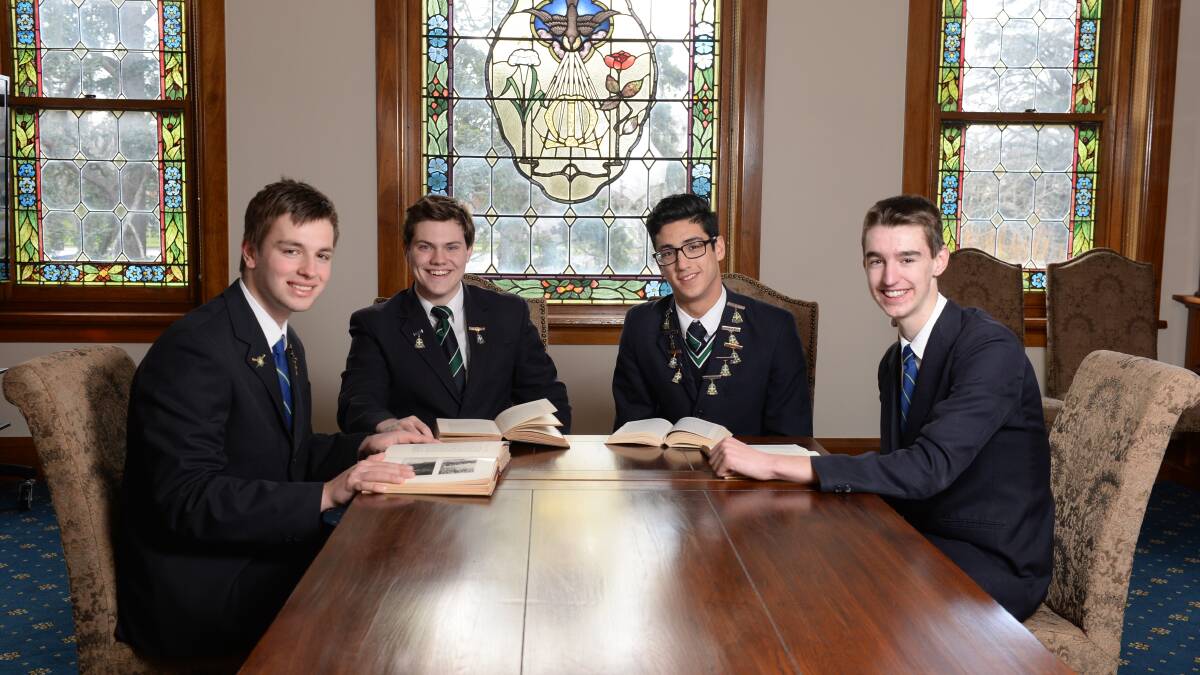 SUCCESS: St Patrick's College students David O'Doherty, Cambell Milne, James McKinnon and Liam O'Shea have made it though to the state finals of the UN Youth Evatt competition. Picture: Kate Healy      