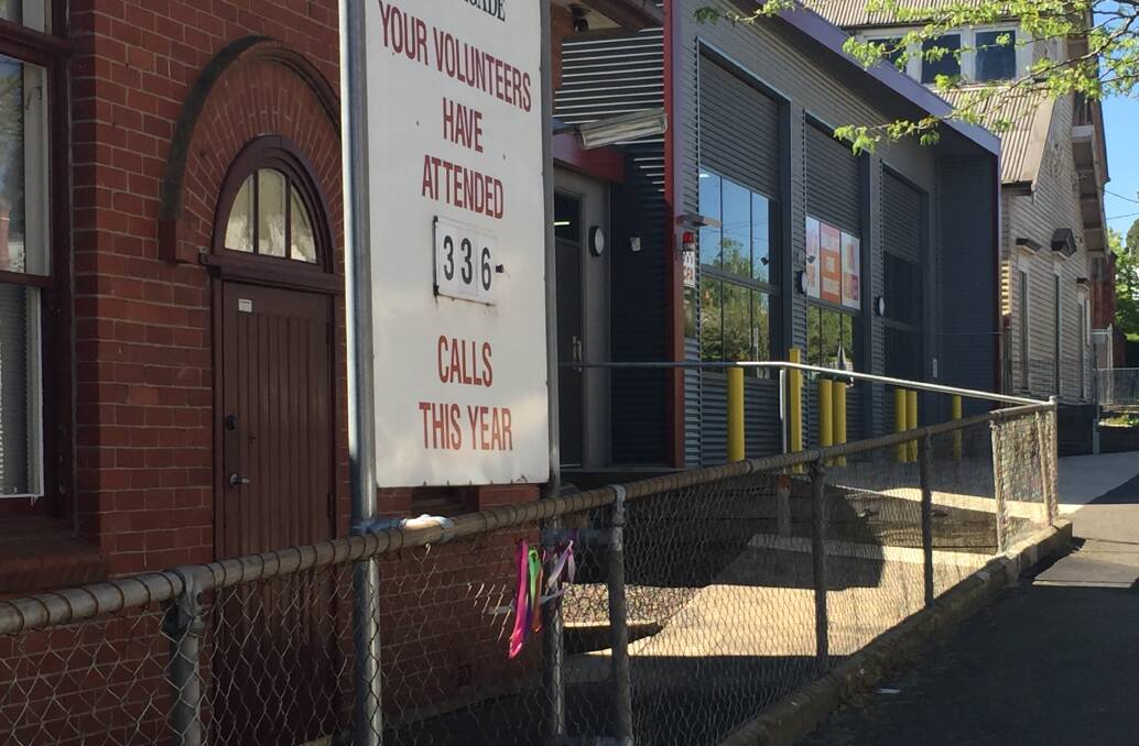 HEALING PAIN: Ribbons have been tied to the Ballarat Fire Station fence to honour child sex abuse victims. Picture: Erin Williams