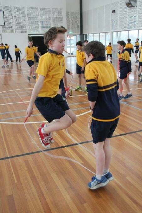 EFFORT: Ballarat Grammar student Jules Matthews takes part in Jump Rope for Heart.