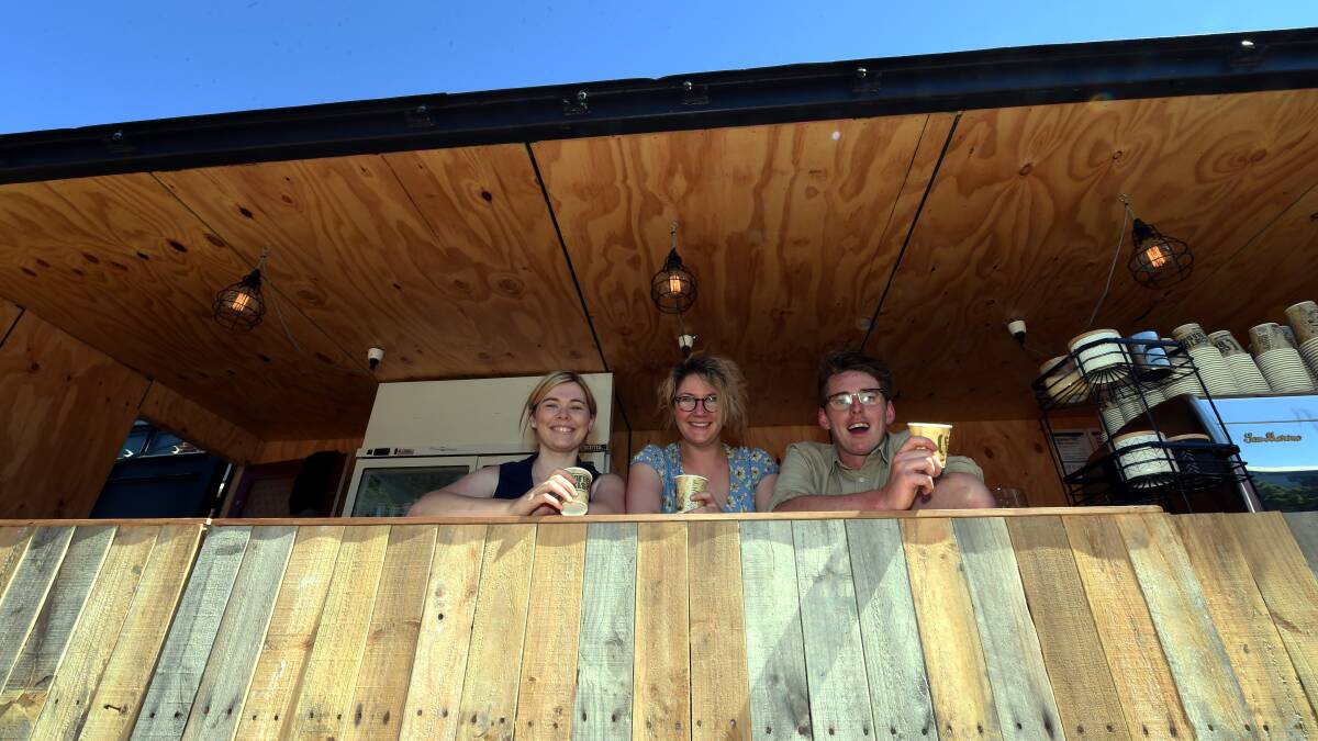 VENUE: Ballarat’s Meaghan Boschert, Zoe Cleverdon and Sam Brown will operate a pop-up cafe and bar at one of Ballarat's quieter spaces. Picture: Jeremy Bannister