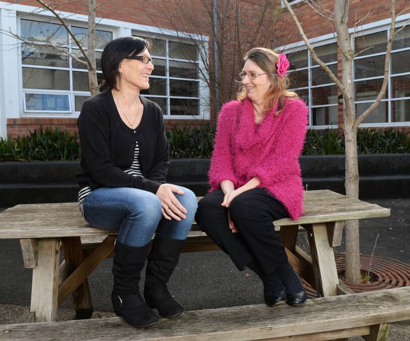 BACK IN TIME: Former Girls High School students Tracie Kors and Katrina Schroeders talk about their time at the school. Picture: Kate Healy