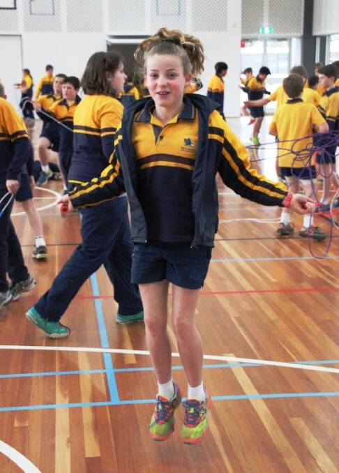 FUNDRAISER: Ballarat Grammar student Ella Jordan skips during Jump Rope for Heart.