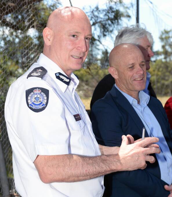 HELPING HAND: Emergency Management Commissioner Craig Lapsley and Bendigo Bank's Mark Cunneen at the Scotsburn launch. Picture: Kate Healy