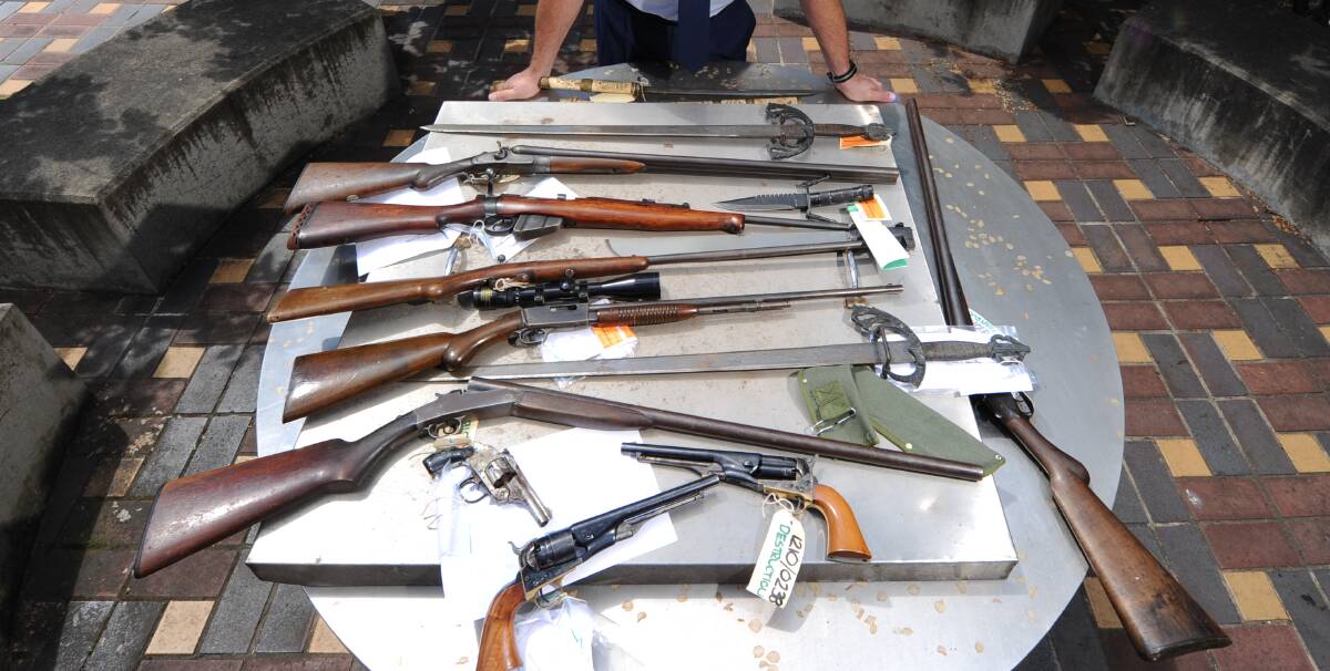 WEAPON OFFENCES: Firearms previously seized by police. 