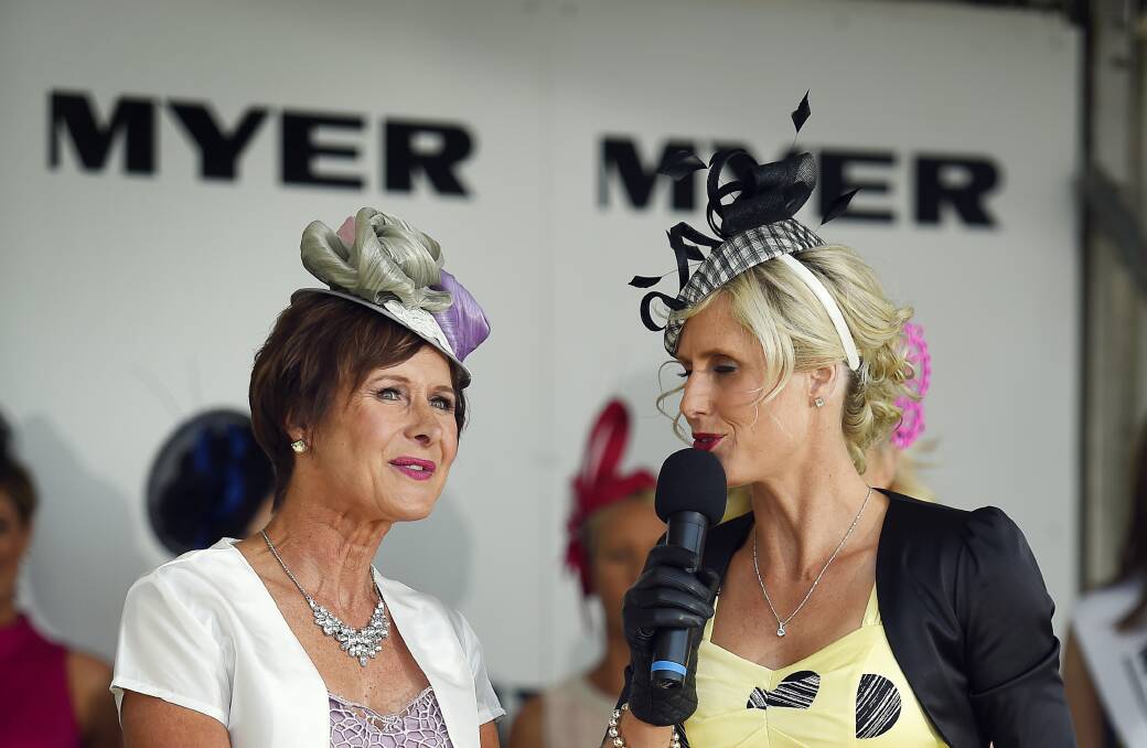LUCK BE A LADY: Local Lady winner Pamela Harrington in the Myer Fashions on the Field at the 2015 Ballarat Cup. Picture: Luka Kauzlaric