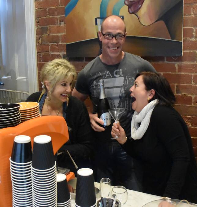 NIGHT OF LAUGHS: Espresso Depot owner Michelle Riddiford, cafe-goer and singleton Nick White and event organiser Miranda Donald are excited about the singles night. 