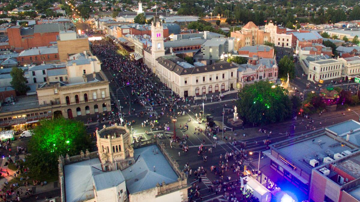 BALLARAT ALIVE: White Night showcased what Ballarat can achieve, the question is how to achieve it more regularly. Picture: Skyline Drone Imaging 