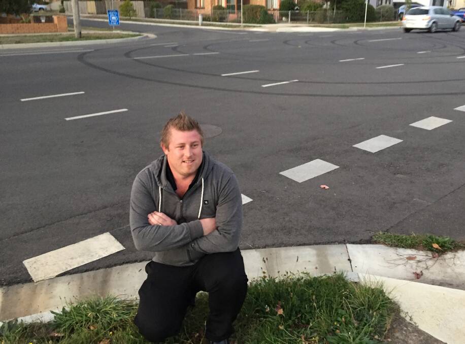 DISGRACEFUL: Nick Bruyn is sick of "hoon" drivers doing doughnuts on Cuthberts Road. Picture: Olivia Shying 