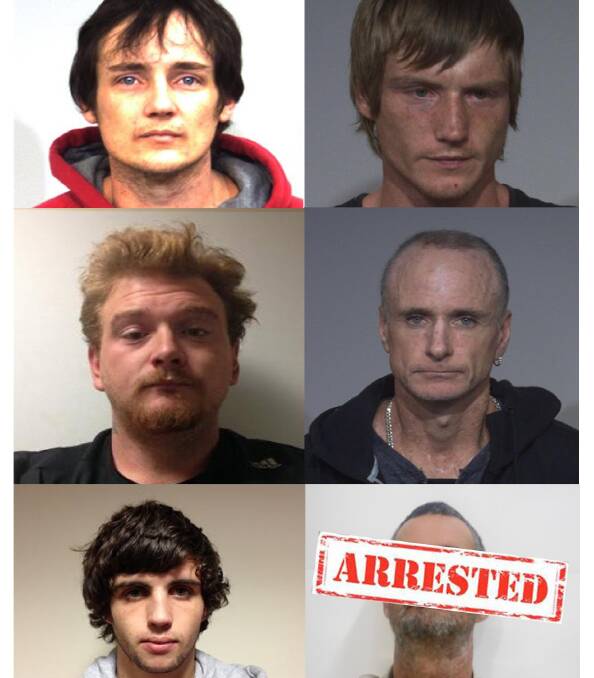 WANTED: Adam Scott Lyons, Ricky Cresp, Christopher James Castle,Peter John Gottlieb and Ethen Joel Baker are wanted by police. 