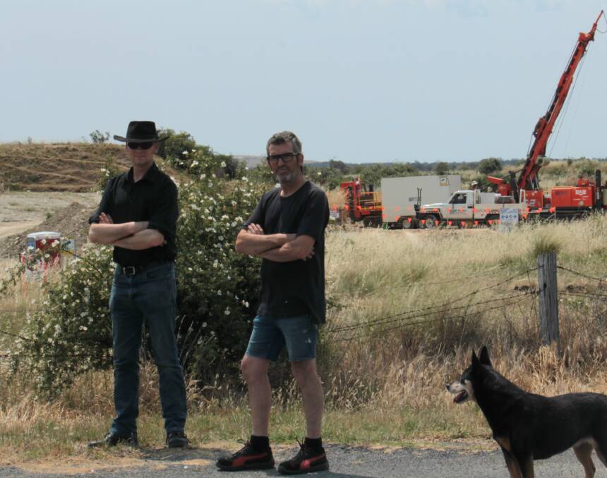 NOT OVER: Clunes Mining Action Group member Peter Rice and Clunes artist Tom Ripon are against drilling. 