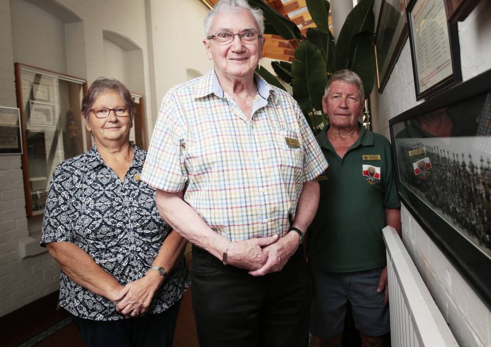 MOVING FORWARD: Ballarat RSL president Alexandra Tascas, Maurie Keating and Alan Douglass are looking forward to the future. Picture: Luka Kauzlaric