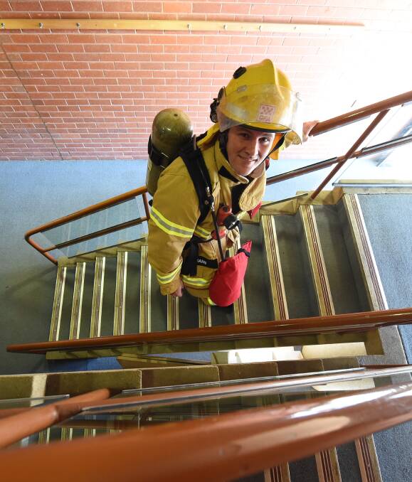 CLIMB FOR A  CAUSE: Ballarat City firefighter Gerard Mann will attempt to climb 28 floors in less than five minutes at the Melbourne Firefighter Stair Climb on Saturday. Picture: Lachlan Bence 