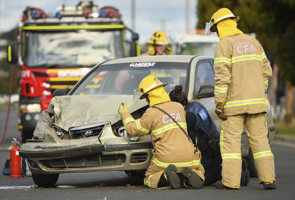 RISKING LIVES: Emergency services at the scene of a crash which offenders fled from. Picture: Dylan Burns 