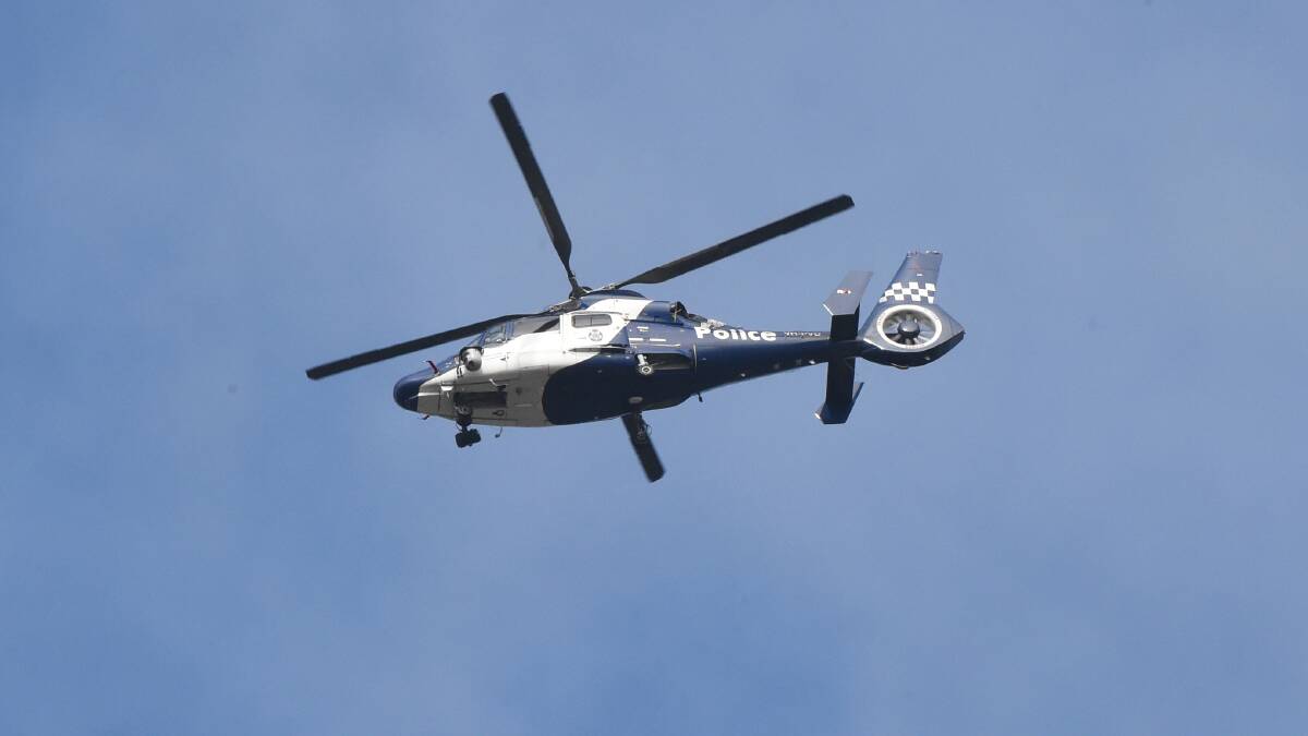 SEARCH ALERT: The airwing was called in to assist police with a manhunt. Picture: Lachlan Bence 