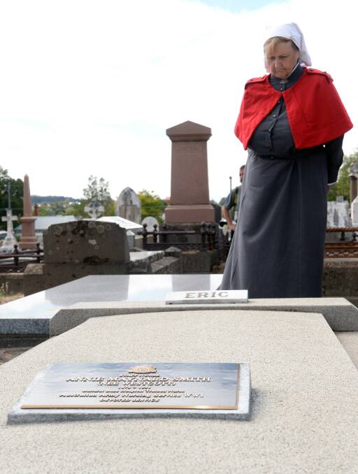 NOT FORGOTTEN: Service to commemorate Annie Westcott in memory of all forgotten nurses of World War I. Picture: Kate Healy
