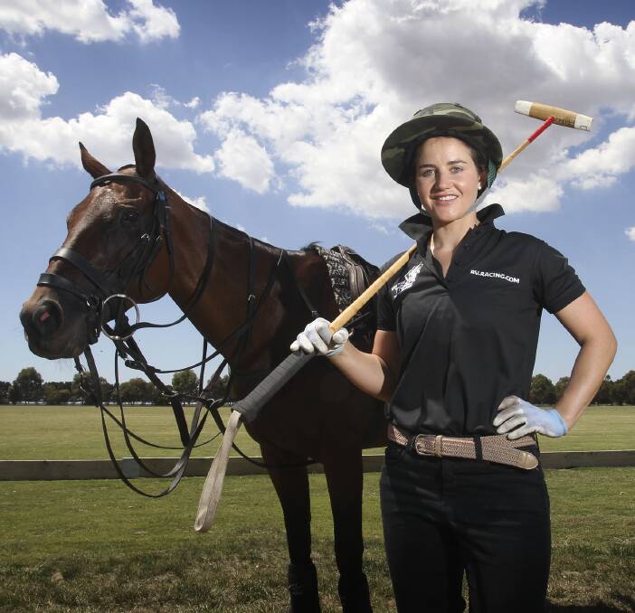 MAJOR DRAWCARD: Melbourne Cup-winning jockey Michelle Payne was the star of the show at an exhibition polo match in Ballan on Monday afternoon. Picture: Supplied