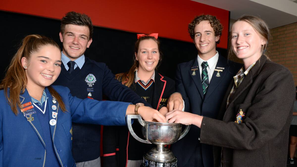 LEADERS: Ballarat school rowing captains gathered at Ballarat Clarendon College for Tuesday's Head of the Lake lane draw. Picture: Kate Healy