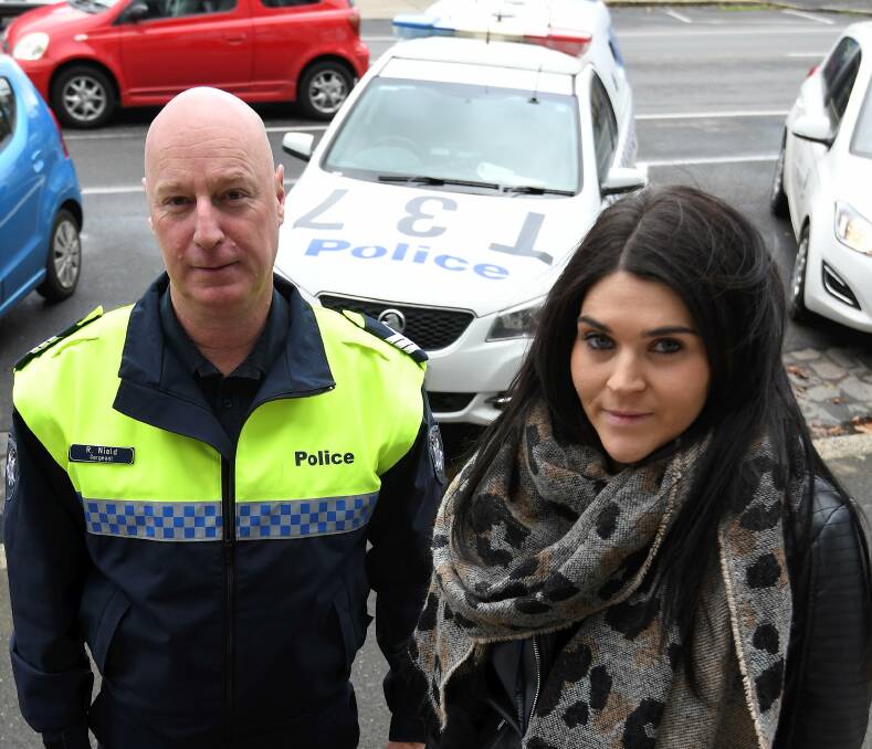 Sergeant Rick Nield and psychiatric nurse Samantha Canty at the launch of Ballarat's new PACER unit today. Picture: Lachlan Bence