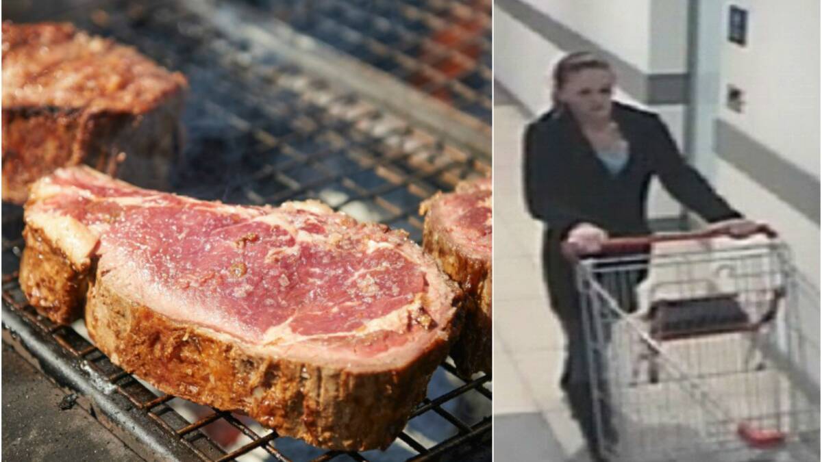 Steak-stealing woman caught on CCTV camera