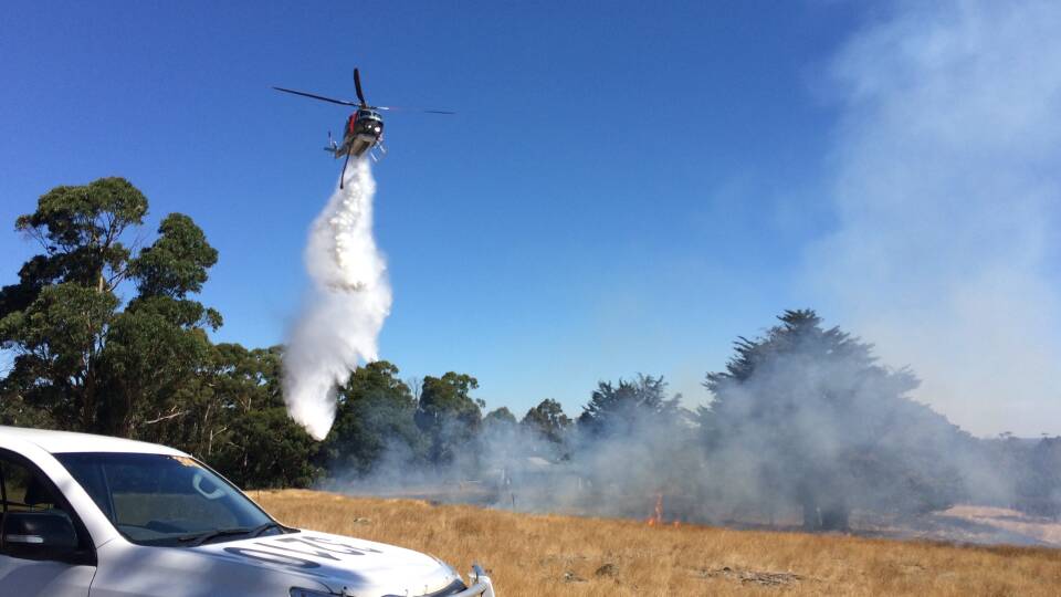 A fire at Mount Buninyong on Tuesday afternoon. Picture: Sam Henson