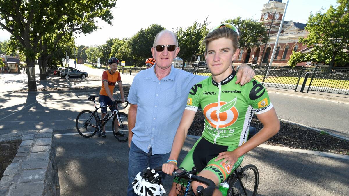 Gerard and Nick White in Buninyong on Wednesday. Picture: Lachlan Bence
