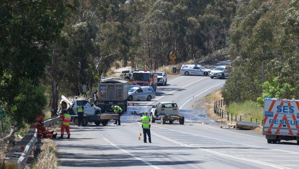 The scene of a fatal crash where a father and daughter died at Beaufort in November. Picture: Craig Holloway
