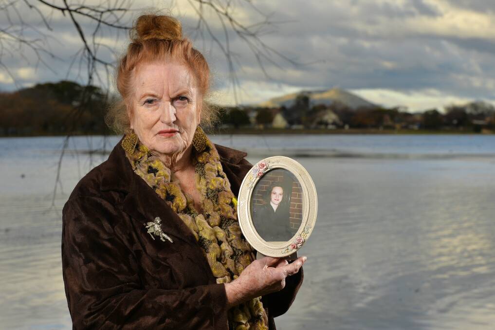 Shirley Macey at Lake Wendouree on Sunday - 18 years to the day of her daughter's disapearnce. Picture: Dylan Burns 