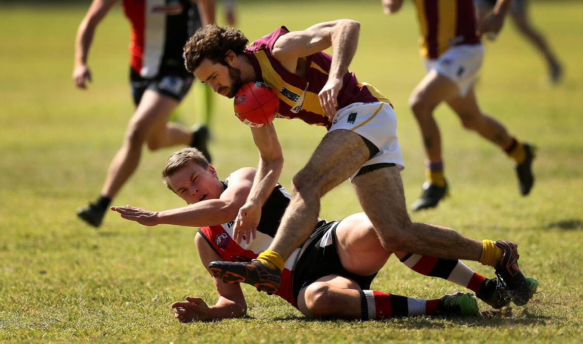 Simon playing against Terrigal-Avoca in last week's semi-final. Picture: Marina Neil