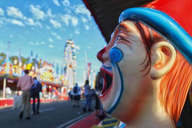 INSTA @low_angled_shots Retro clowns at the #royaleastershow #clown #clowns #retro#xploresydney #seeaustralia #wanderlust #skies #sky #ilovesydney #colours #colourful #rides #beautiful #justgoshoot #outdoors #getoutstayout #instadaily #niceview #primeshots #up #homebush #view #easter #cloudlovers #eastershow #sydney #instasky #sydneyroyaleastershow #bokah
