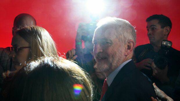 LIVERPOOL, ENGLAND - SEPTEMBER 24: Jeremy Corbyn MP leaves the stage after being announced as the leader of the Labour Party. Photo: Getty Images