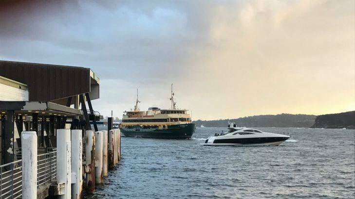 Manly Ferry Queenscliff stranded near Manly after developing mechanical problems not long after leaving Manly Wharf, 9 March 2017. Photo Supplied