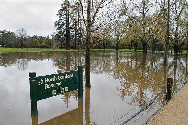 Rising water levels caused alarm around Ballarat, with North Gardens Reserve under water. Photo @b.renee_shots via Instragram. Click on the photo for more from Ballarat.
