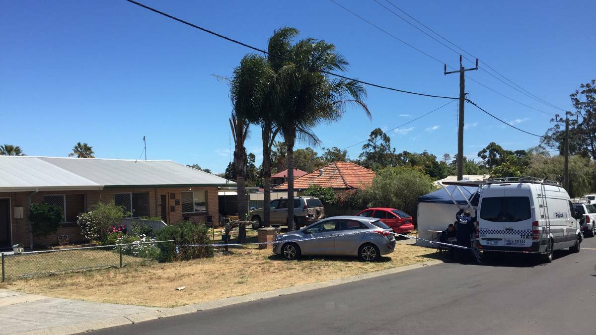 Major Crime Squad detectives at a home in Eaton investigating a death. Photo: Andrew Elstermann.
