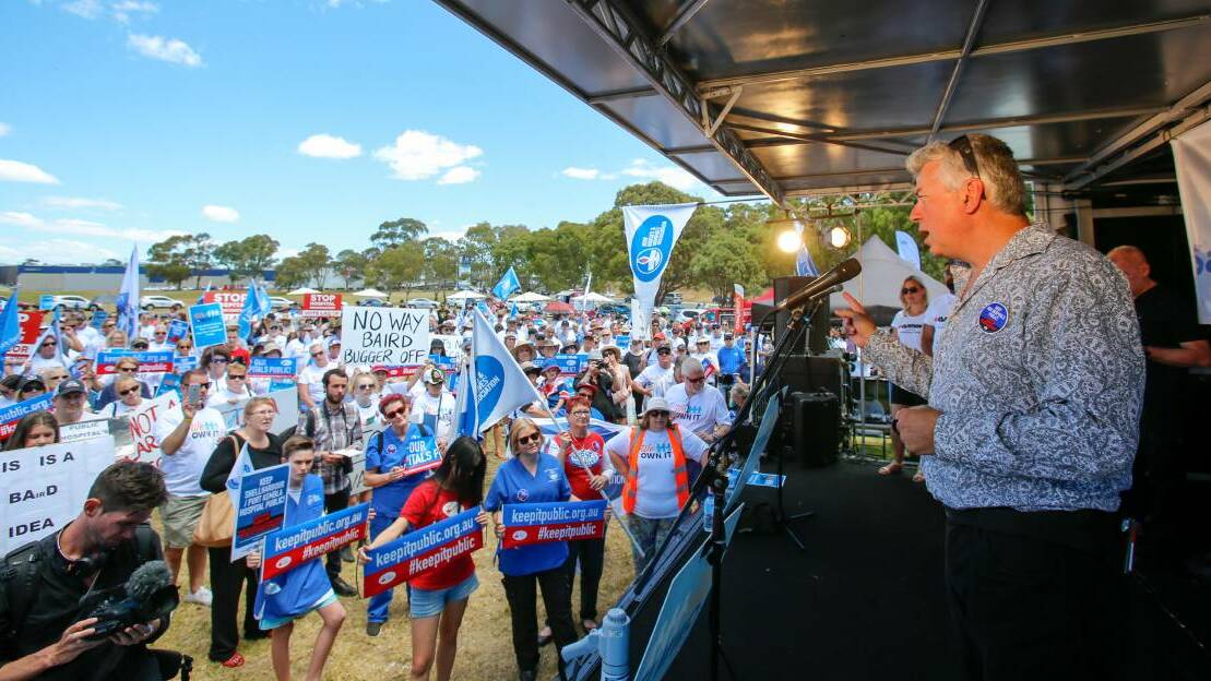 In for the long haul: South Coast Labor Council secretary Arthur Rorris described Sunday's rally as like the start of a marathon. Pictures: Adam McLean.