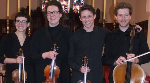 PENNY QUARTET: Madeleine Jevons (violin), Amy Brookman (violin), Ballarat's Anthony Chataway (viola) and Jack Ward (cello).