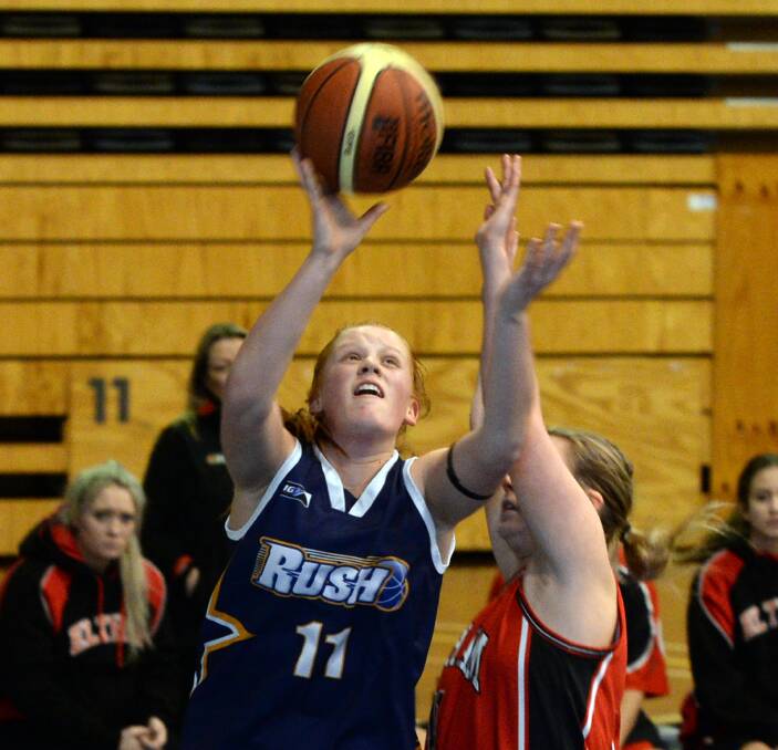 STELLAR: Ryleigh Haire is in strong form, leading the Rush youth team's finals push. Rush coach Lucas Bourke said his team would be "lost without her in offence". Picture: Kate Healy