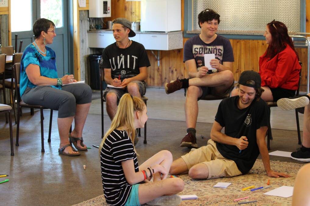 Ballarat Youth Council members discuss ideas in a camp early this year.