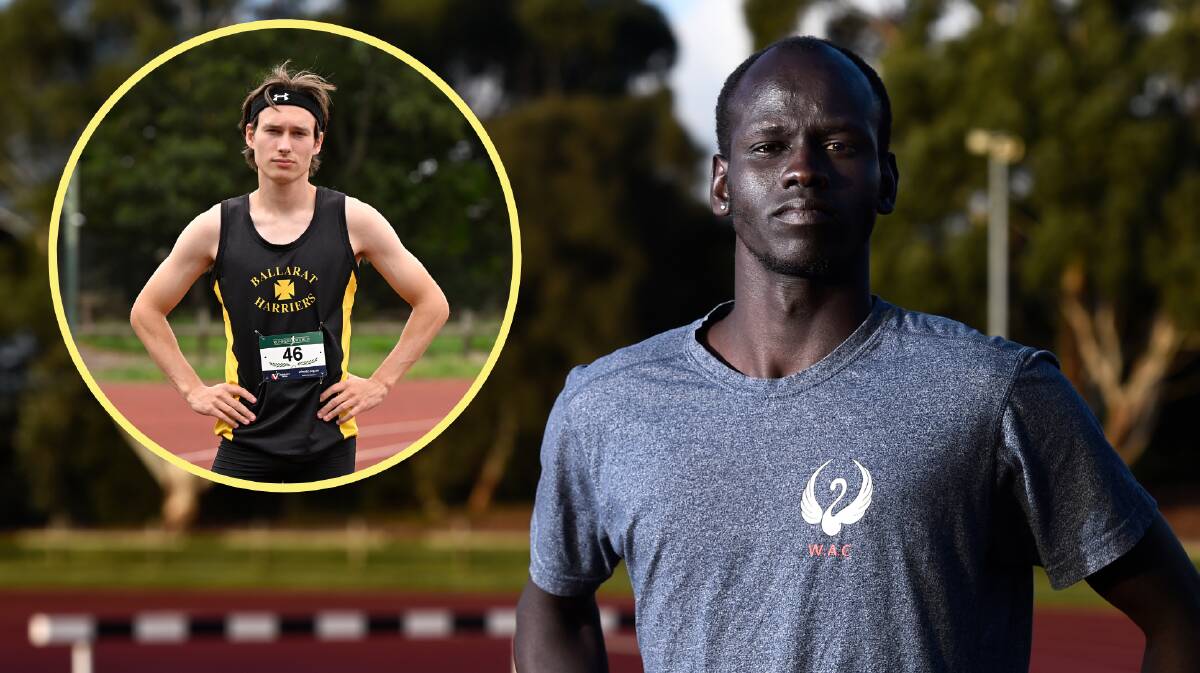 Ballarat high jumper Yual Reath has a chance to climb closer to his Olympic dream at Sydney Track Classic on March 23 and (inset) Cooper Sherman will be contesting the men's 400 metres. Pictures by Adam Trafford